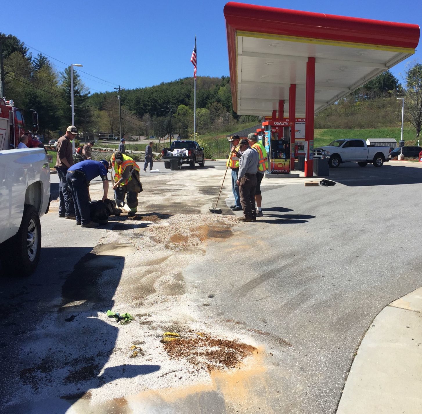 Diesel spill at Quality Plus
